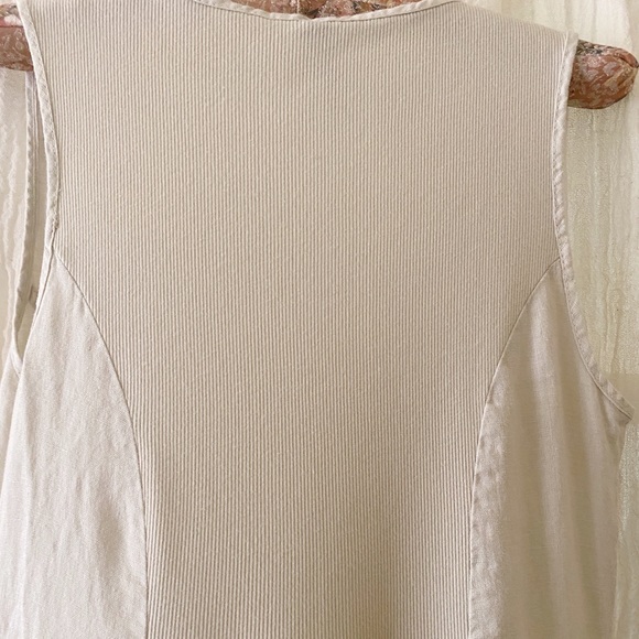 Inizio Linen Dress-Asymmetrical Hem-Cream-Size Med - Picture 6 of 8